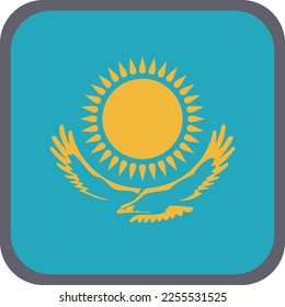 Kazakhstan national flag  vector Illustration material