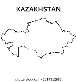 Kazakhstan outline map. Abstract design, vector illustration. Stylized minimal line design	