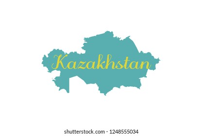 Kazakhstan outline map country shape