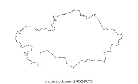 Kazakhstan Outline Map Design. Kazakhstan  Map Vector Illustration. Perfect for infographics, presentations, and educational materials
