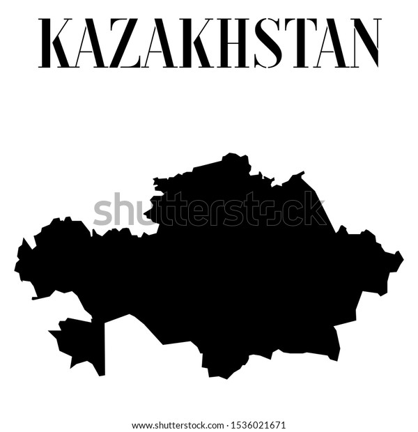 Kazakhstan Outline World Map Silhouette Vector Stock Vector (Royalty ...