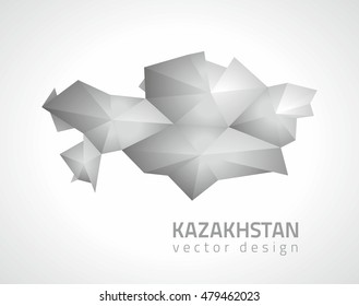 Kazakhstan  polygonal grey vector triangle perspective map
