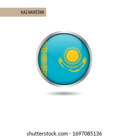 Kazakhstan round flag vector design template