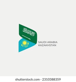 Kazakhstan - Saudi Arabia text flag friends country vector graphic graphic element Illustration template design
