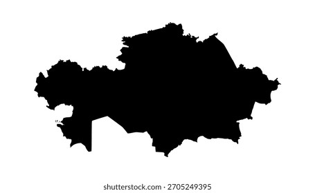 Kazakhstan Silhouette Map Design. Kazakhstan  Map Vector Illustration. Perfect for infographics, presentations, and educational materials