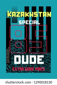 Kazakhstan special dude,extra good vibes,t-shirt design vector