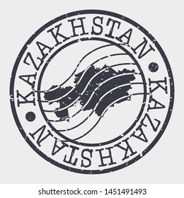 Kazakhstan Stamp Postal. Map Silhouette Seal. Passport Round Design. Vector Icon. Design Retro Travel.