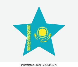 Kazakhstan Star Flag. Kazakhstani Star Shape Flag. Country National Banner Icon Symbol Vector Flat Artwork Graphic Illustration svg