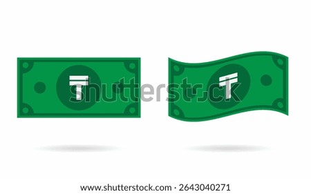 Kazakhstan Tenge flat and flowing style