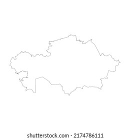 Esquema del mapa del país vector de Kazajistán