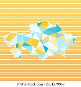 Kazakhstan vector illustration. Kazakhstan design on gradient stripes background. Technology, internet, network, telecommunication concept. Amazing vector illustration.