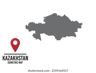 Kazakhstan vector map illustration, country map with markings. vector illustration.