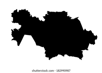 Kazakhstan vector map silhouette high detailed isolated on white background. 