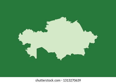 Kazakhstan vector map with single land area using green color on dark background illustration
