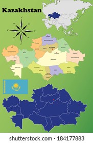 Kazakhstan vector set. Isolated