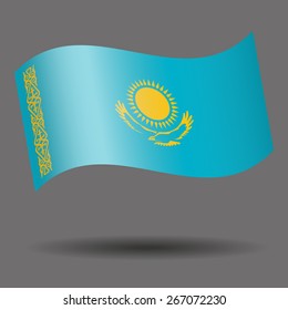 Kazakhstan waving flag