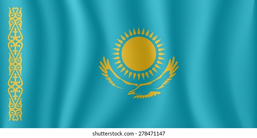 Kazakhstan waving flag