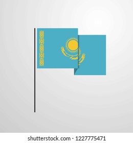 Kazakhstan waving Flag design vector