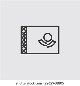 Kazakistan icon vector icon.Editable stroke.linear style sign for use web design and mobile apps,logo.Symbol illustration.Pixel vector graphics - Vector