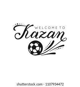 Kazan handwritten lettering inscription. Logo design. Vector illustration.