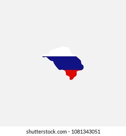 Kazan map and flag Russia Vector Illustration