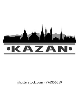Kazan Russia Skyline Silhouette Stamp City Design Vector Art Template