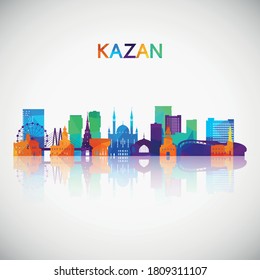 Kazan skyline silhouette in colorful geometric style. Symbol for your design. Vector illustration.