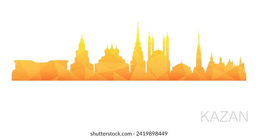 Kazan, Tatarstan, Russia Low Poly Skyline Clip Art City Design. Geometric Polygon Graphic Horizon Icon. Vector Illustration Symbol.