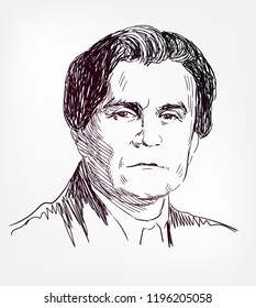 Kazimir Malevich Vector Sketch Portrait