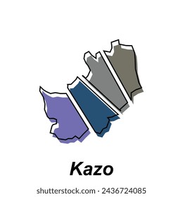 Kazo Stadtkarte von Japan Element Grafik Vorlage Design Vektor