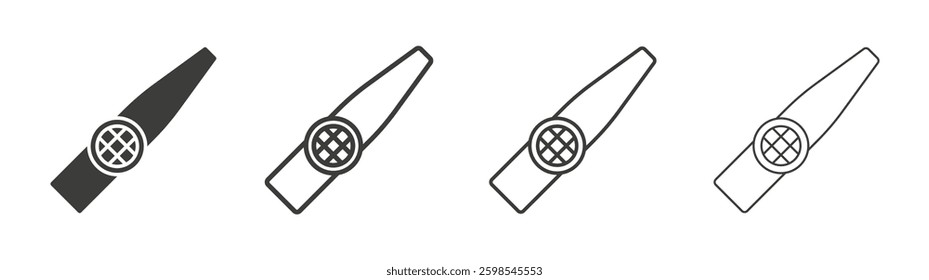 Kazoo line icon vector illustration set.