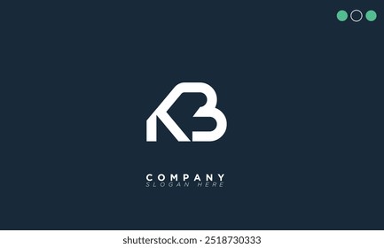  Letras del alfabeto KB Iniciales Logotipo del monograma BK, K y B