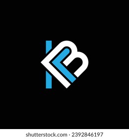 KB or BK abstract double letter design. Awesome artistic branding company different colors illustration for logo or icon or monogram.