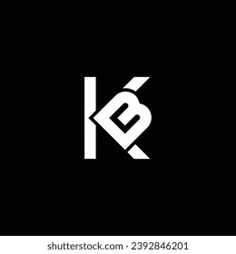 KB or BK abstract double letter design. Awesome artistic branding company different colors illustration for logo or icon or monogram.