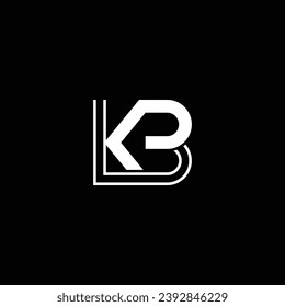 Diseño abstracto de doble letra KB o BK. Impresionante marca artística empresa de diferentes colores ilustración para logotipo o icono o monograma.