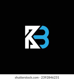 KB or BK abstract double letter design. Awesome artistic branding company different colors illustration for logo or icon or monogram.