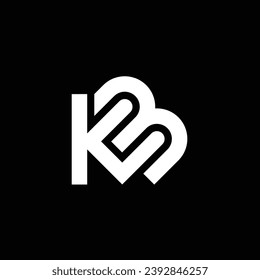 KB or BK abstract double letter design. Awesome artistic branding company different colors illustration for logo or icon or monogram.