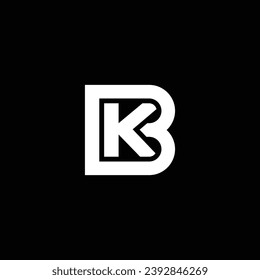 KB or BK abstract double letter design. Awesome artistic branding company different colors illustration for logo or icon or monogram.