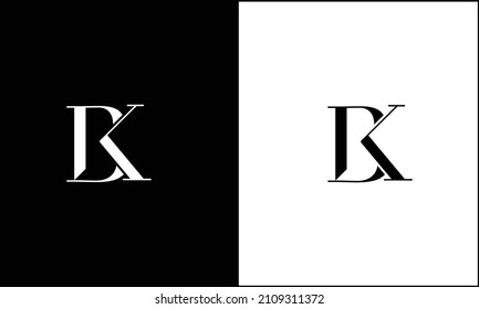 KB ,BK Abstract Letters Logo Monogram