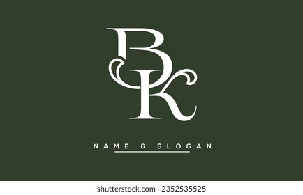 Monograma con el logotipo de las letras abstractas KB, BK
