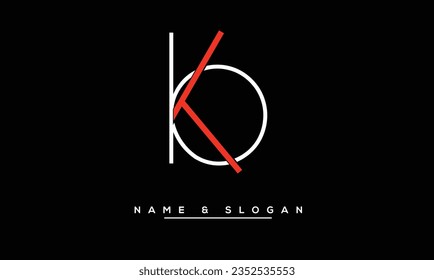 Monograma con el logotipo de las letras abstractas KB, BK