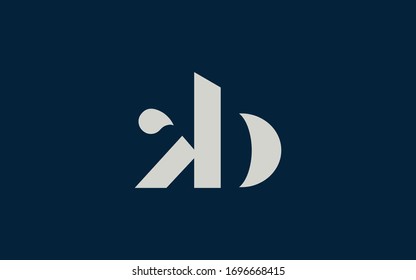 kb or bk and k or b Letter Initial Logo Design, Vector Template 