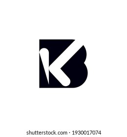 kb bk letter logo design with white background color