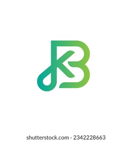KB or BK letter logo design, KB or BK monogram initials letter logo concept, creative icon, modern, unique, vector