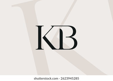 Design do ícone de logotipo da letra KB ou BK. Monograma de iniciais de luxo estilo clássico.