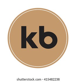 kb brown letters ,abstract background logo, design identity in circle, alphabet letter