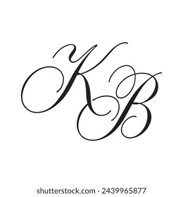 KB Caligrafía Monograma Letras iniciales Logo