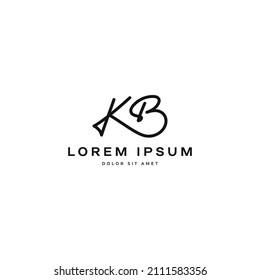 KB capital lettering logo icon sign design vector illustration