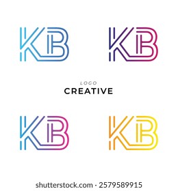 KB Creative Latter Logo Design. Monogram Design. By Custom Branding Logo. Creative Logo Design. Vector illustration. Modern Design. Logo Template.