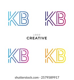 KB Creative Latter Logo Design. Monogram Design. By Custom Branding Logo. Creative Logo Design. Vector illustration. Modern Design. Logo Template.